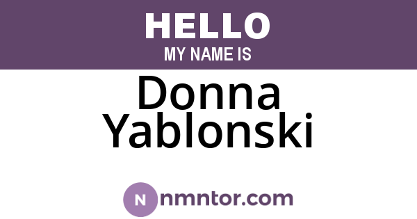Donna Yablonski