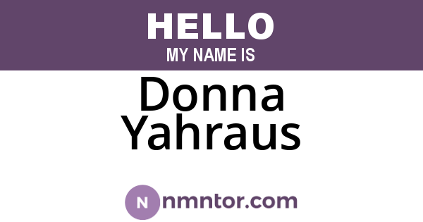 Donna Yahraus