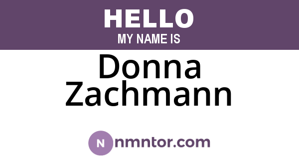Donna Zachmann