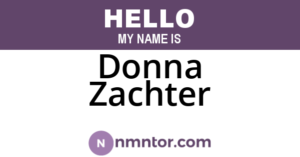 Donna Zachter