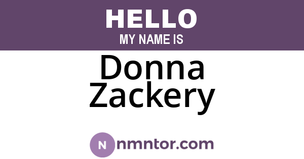 Donna Zackery