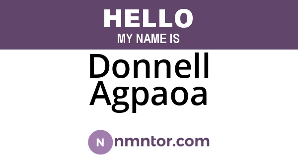 Donnell Agpaoa