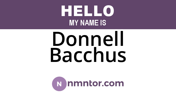Donnell Bacchus