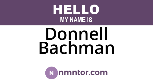 Donnell Bachman