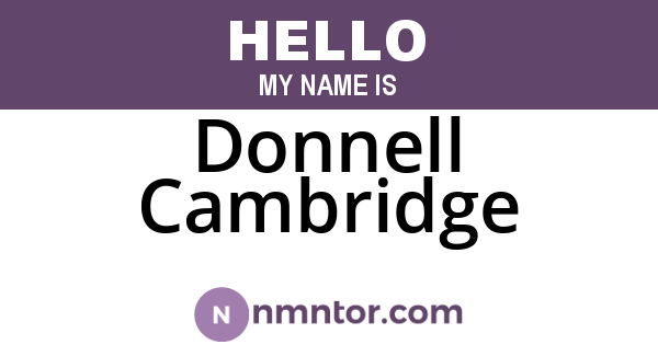 Donnell Cambridge
