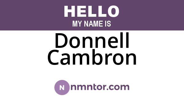 Donnell Cambron