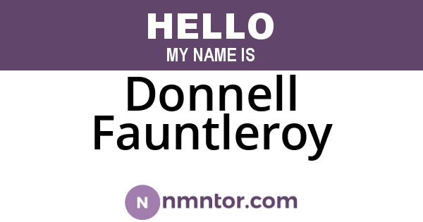 Donnell Fauntleroy