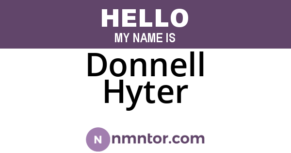 Donnell Hyter
