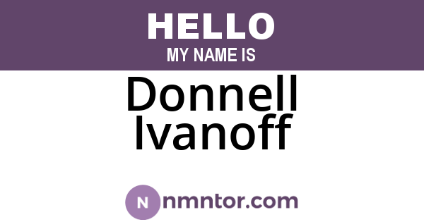 Donnell Ivanoff