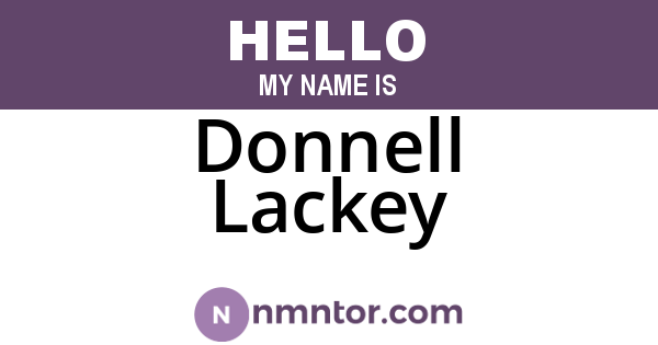 Donnell Lackey