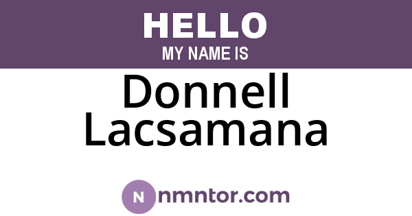 Donnell Lacsamana