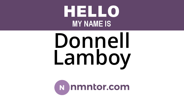 Donnell Lamboy