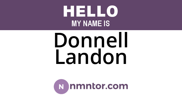 Donnell Landon