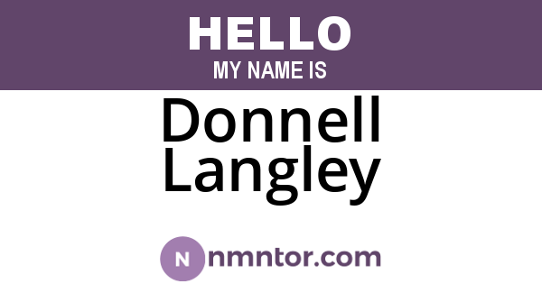 Donnell Langley