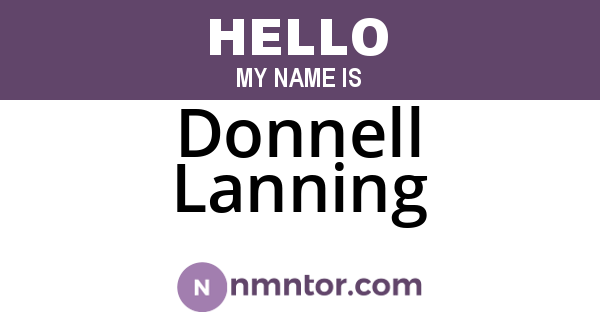 Donnell Lanning