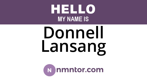 Donnell Lansang