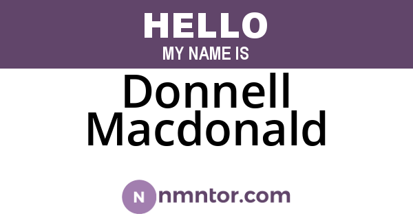 Donnell Macdonald