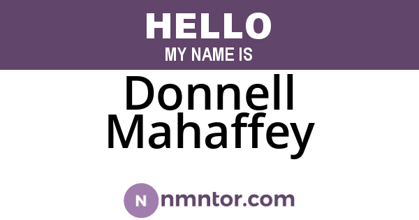 Donnell Mahaffey
