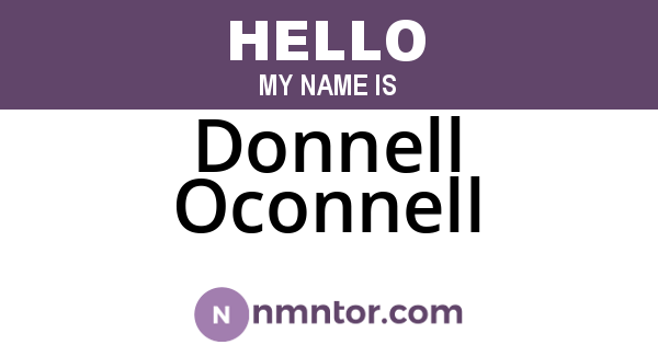 Donnell Oconnell