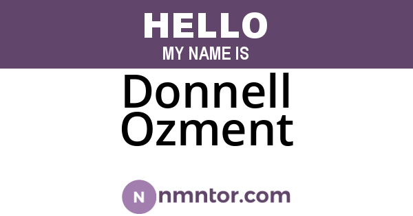 Donnell Ozment