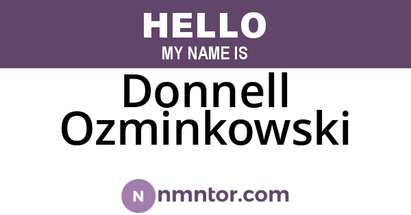 Donnell Ozminkowski