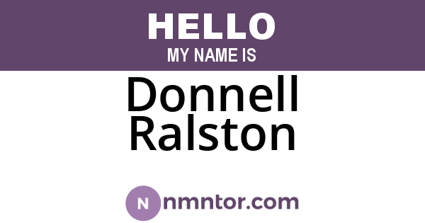 Donnell Ralston
