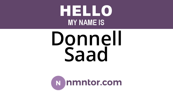 Donnell Saad