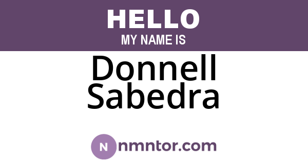 Donnell Sabedra