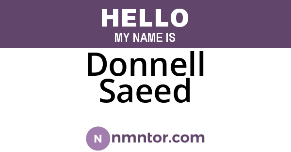 Donnell Saeed