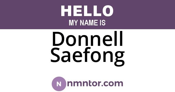 Donnell Saefong