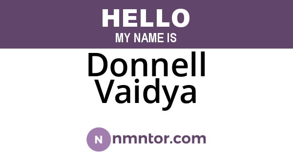 Donnell Vaidya