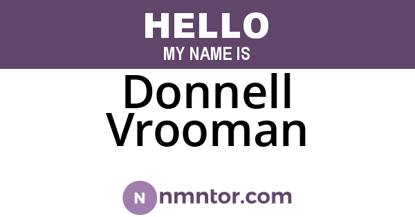 Donnell Vrooman