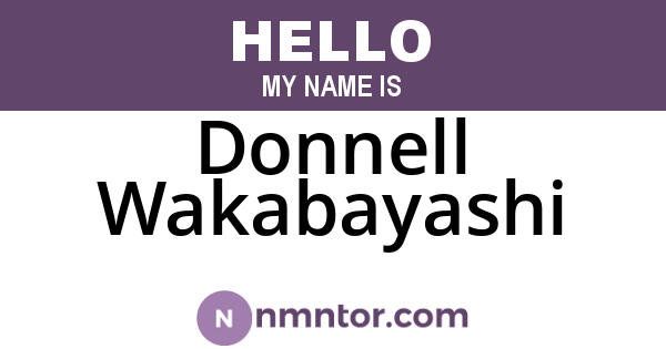 Donnell Wakabayashi