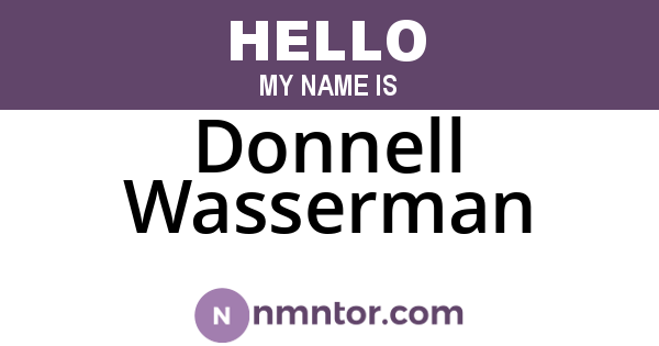 Donnell Wasserman