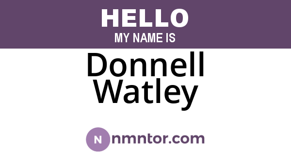 Donnell Watley