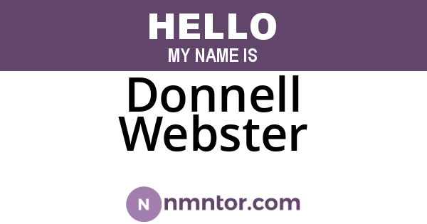 Donnell Webster