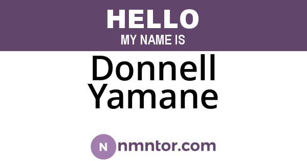 Donnell Yamane