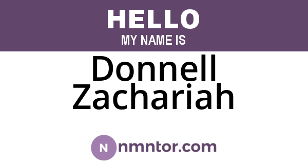 Donnell Zachariah