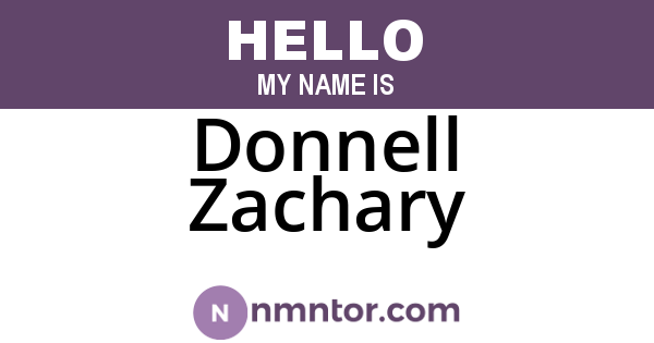 Donnell Zachary