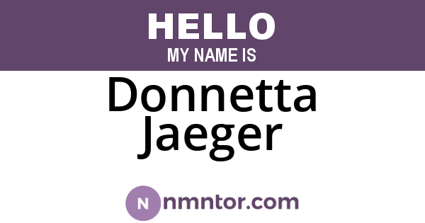 Donnetta Jaeger