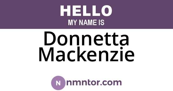 Donnetta Mackenzie