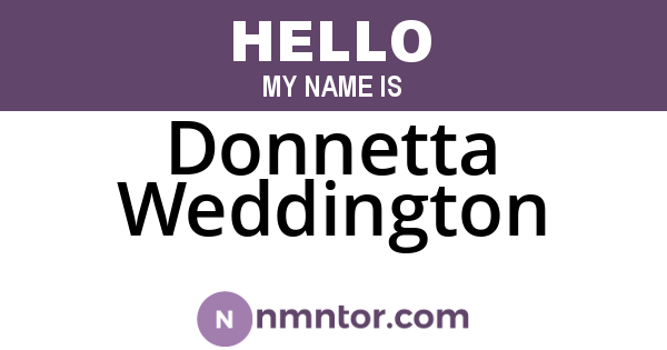 Donnetta Weddington