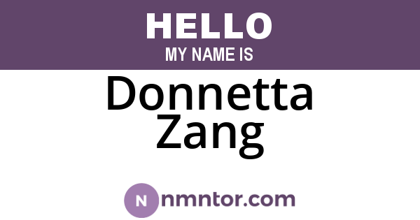 Donnetta Zang