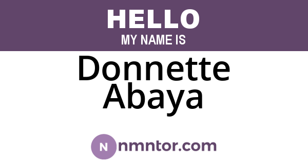 Donnette Abaya