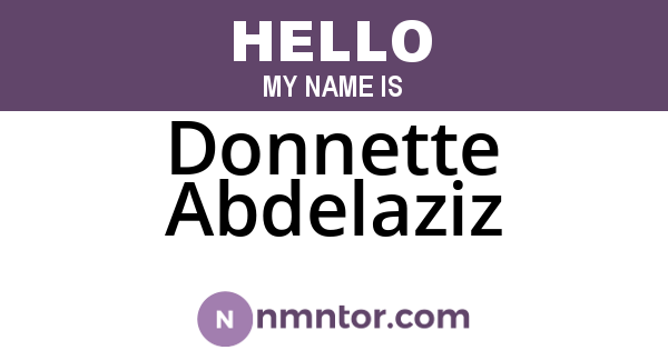 Donnette Abdelaziz