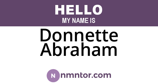 Donnette Abraham