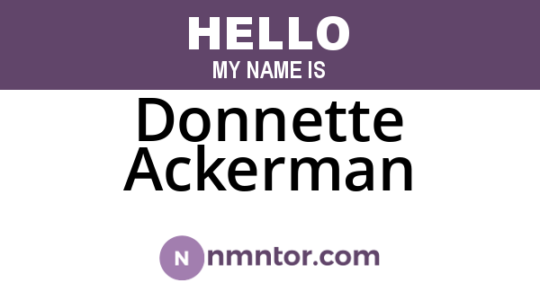 Donnette Ackerman