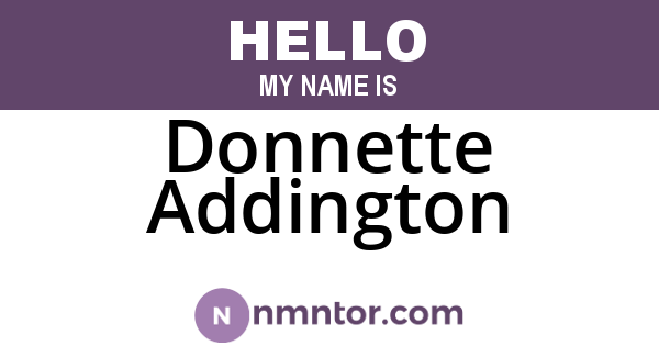 Donnette Addington