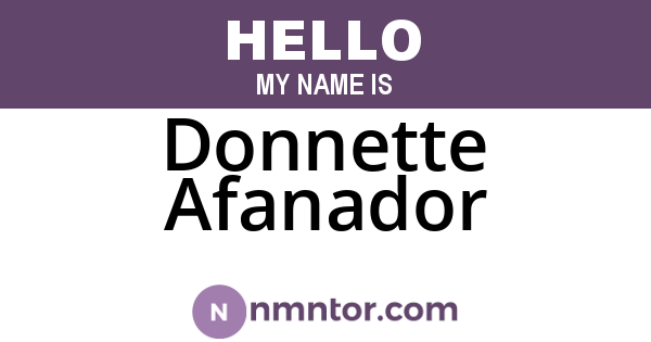 Donnette Afanador
