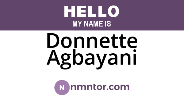Donnette Agbayani